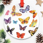 Bright Butterflies 2 Round Ornament (Two Sides)