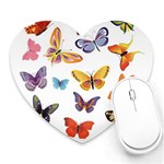 Bright Butterflies 2 Mousepad (Heart)