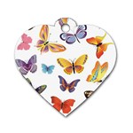 Bright Butterflies 2 Dog Tag Heart (One Side)