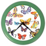 Bright Butterflies 2 Color Wall Clock