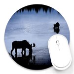 Moose in Peaceful Waters Round Mousepad