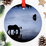 Moose in Peaceful Waters Ornament (Round)