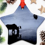 Moose in Peaceful Waters Ornament (Star)