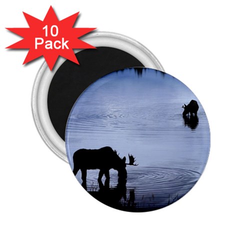 Moose in Peaceful Waters 2.25  Magnet (10 pack) from ArtsNow.com Front