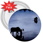 Moose in Peaceful Waters 3  Button (10 pack)