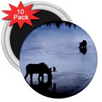 Moose in Peaceful Waters 3  Magnet (10 pack)