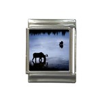 Moose in Peaceful Waters Italian Charm (13mm)