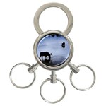 Moose in Peaceful Waters 3-Ring Key Chain