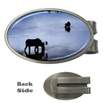 Moose in Peaceful Waters Money Clip (Oval)