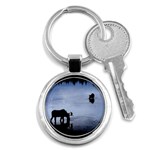 Moose in Peaceful Waters Key Chain (Round)