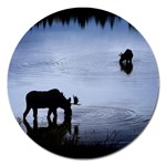 Moose in Peaceful Waters Magnet 5  (Round)