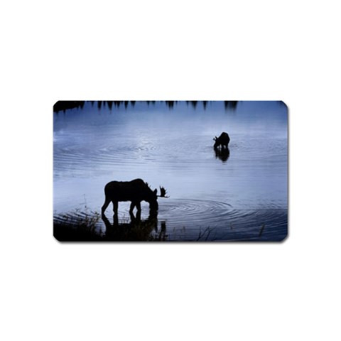 Moose in Peaceful Waters Magnet (Name Card) from ArtsNow.com Front