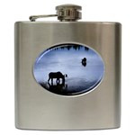 Moose in Peaceful Waters Hip Flask (6 oz)