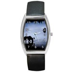 Moose in Peaceful Waters Barrel Style Metal Watch