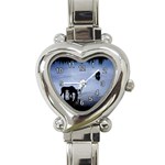 Moose in Peaceful Waters Heart Italian Charm Watch