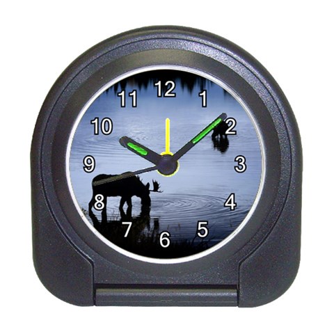 Moose in Peaceful Waters Travel Alarm Clock from ArtsNow.com Front