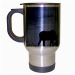 Moose in Peaceful Waters Travel Mug (Silver Gray)