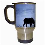 Moose in Peaceful Waters Travel Mug (White)