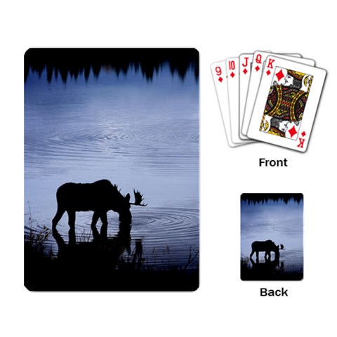 Moose in Peaceful Waters Playing Cards Single Design from ArtsNow.com Back