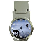 Moose in Peaceful Waters Money Clip Watch