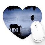 Moose in Peaceful Waters Mousepad (Heart)