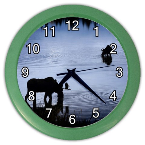 Moose in Peaceful Waters Color Wall Clock from ArtsNow.com Front