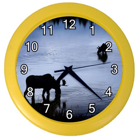 Moose in Peaceful Waters Color Wall Clock from ArtsNow.com Front