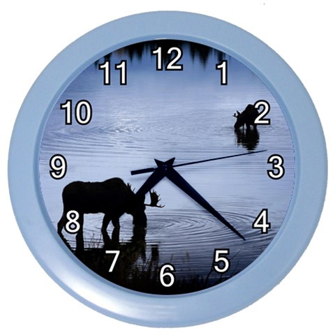 Moose in Peaceful Waters Color Wall Clock from ArtsNow.com Front