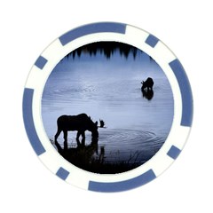 Moose in Peaceful Waters Poker Chip Card Guard from ArtsNow.com Front