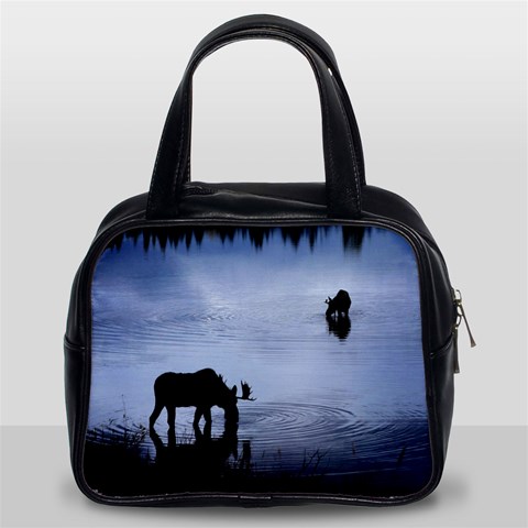 Moose in Peaceful Waters Classic Handbag (Two Sides) from ArtsNow.com Front