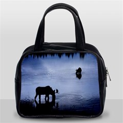 Moose in Peaceful Waters Classic Handbag (Two Sides) from ArtsNow.com Front