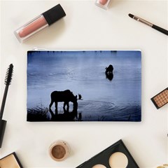 Moose in Peaceful Waters Cosmetic Bag (Medium) from ArtsNow.com Front