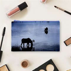 Moose in Peaceful Waters Cosmetic Bag (Medium) from ArtsNow.com Front