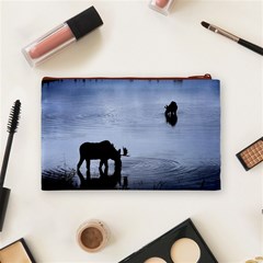 Moose in Peaceful Waters Cosmetic Bag (Medium) from ArtsNow.com Back