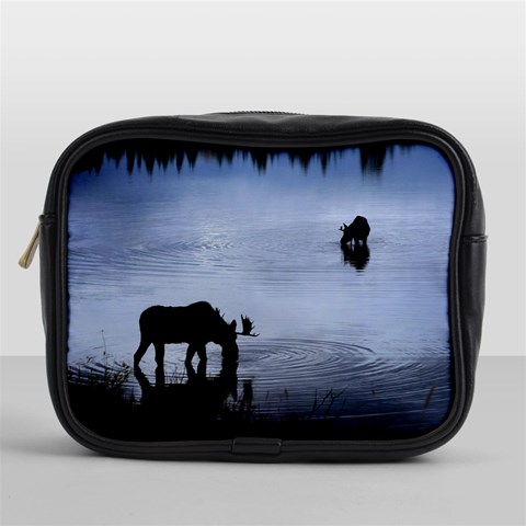 Moose in Peaceful Waters Mini Toiletries Bag (One Side) from ArtsNow.com Front