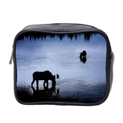 Moose in Peaceful Waters Mini Toiletries Bag (Two Sides) from ArtsNow.com Front