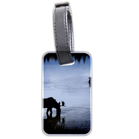 Moose in Peaceful Waters Luggage Tag (two sides) from ArtsNow.com Front