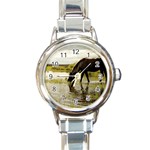 Horse in the Water Round Italian Charm Watch