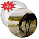 Horse in the Water 3  Button (10 pack)