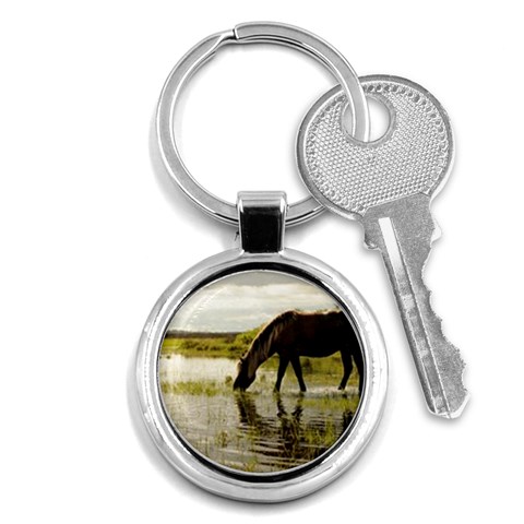 Horse in the Water Key Chain (Round) from ArtsNow.com Front