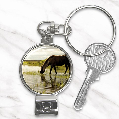 Horse in the Water Nail Clippers Key Chain from ArtsNow.com Front