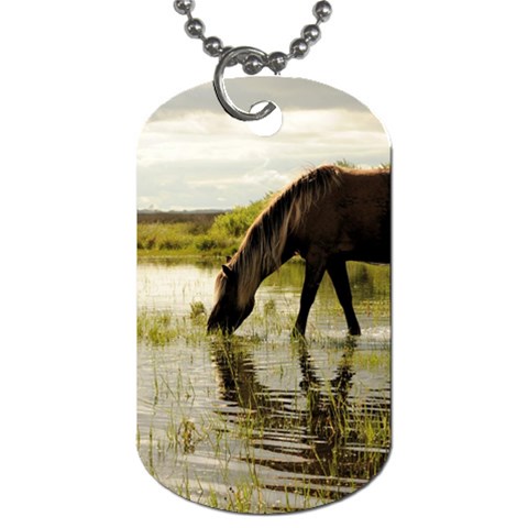 Horse in the Water Dog Tag (One Side) from ArtsNow.com Front