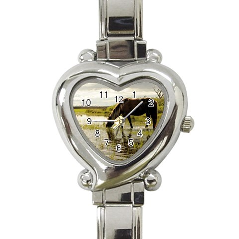 Horse in the Water Heart Italian Charm Watch from ArtsNow.com Front