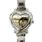 Horse in the Water Heart Italian Charm Watch