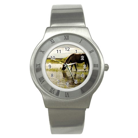 Horse in the Water Stainless Steel Watch from ArtsNow.com Front