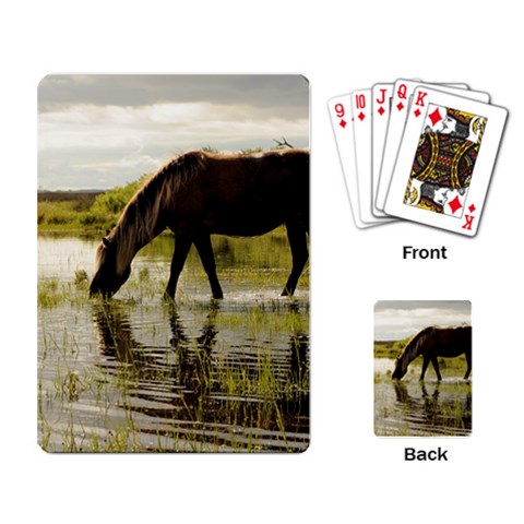 Horse in the Water Playing Cards Single Design from ArtsNow.com Back