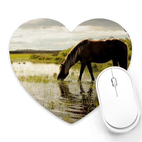 Horse in the Water Mousepad (Heart) from ArtsNow.com Front