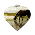 Horse in the Water Dog Tag Heart (One Side)