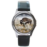 Buffalo Round Metal Watch