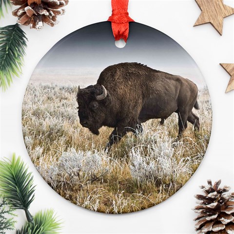 Buffalo Ornament (Round) from ArtsNow.com Front